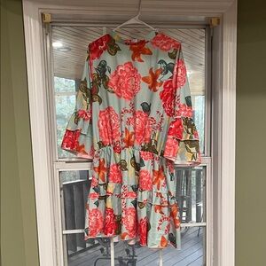 Floral Ruffle Sleeve Dress